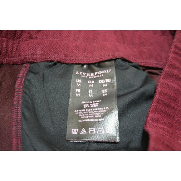 Liverpool Los Angeles Womens M Wine Red Joggers Comfy Soft Stretch Travel Pants - Picture 3 of 7